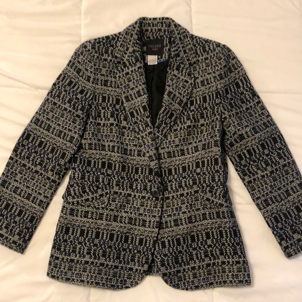 Helene London tweed blazer Sz M
